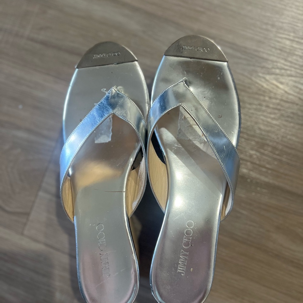 Jimmy Choo Metallic Silver Sandals